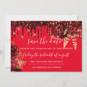 Save The Date Enregistrer La Date Florals Rose Drives Bourgogne
