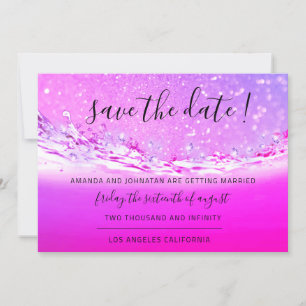 Save The Date Enregistrer La Date Fuchsia Cristaux Roses Ocean W