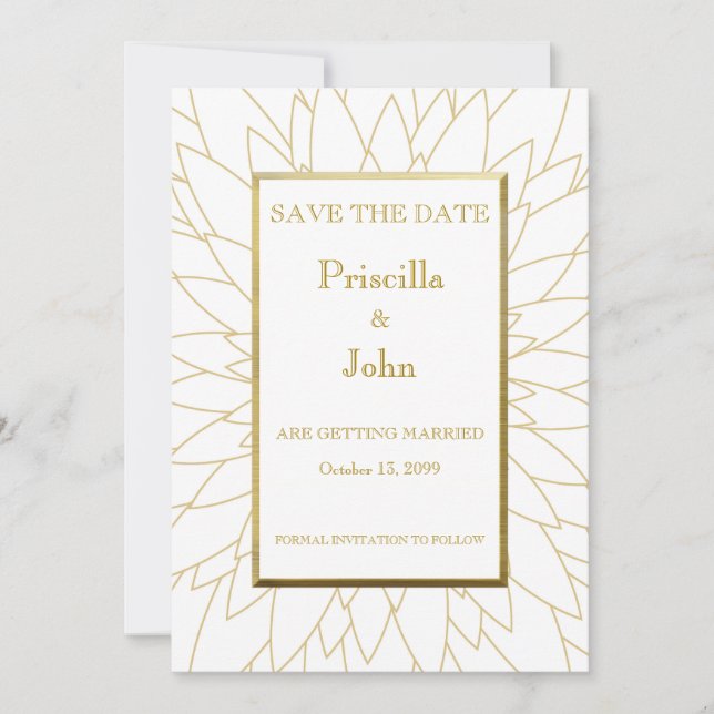 Save The Date Enregistrer la date, grandes portes, dahlia géomét (Devant)