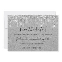 Enregistrer La Date Grey Kraft Parties scintillant