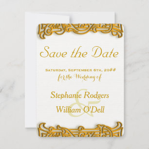 Save The Date Enregistrer la date Irish Gold Mariage Notice