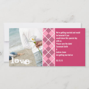 Save The Date Enregistrer La Date Jacquard Rose Votre Photo