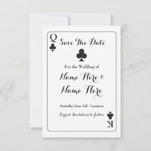 Save The Date Enregistrer La Date King Clubs Ace Spades Mariage
