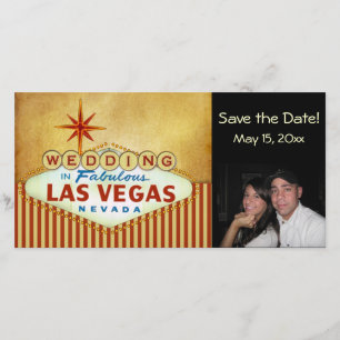 Save The Date Enregistrer la date Las Vegas Mariage Photocard