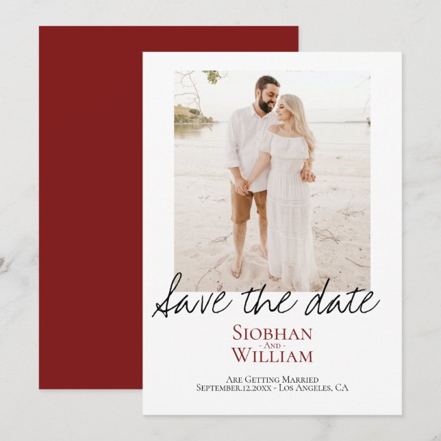 Save The Date Enregistrer la date manuscrite photo personnalisée (Devant / Derrière)