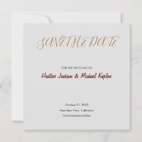 Enregistrer la date Mariage Gris Classique Profess