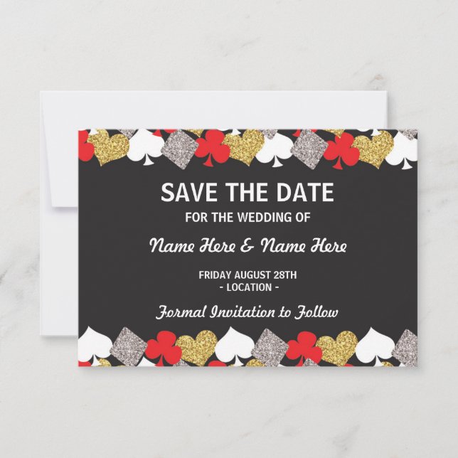 Save The Date Enregistrer la date Mariage Las Vegas Casino Card (Devant)