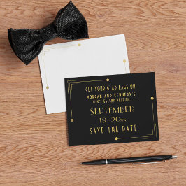 Save The Date Enregistrer la date Matte Noir et Or Mariage des a