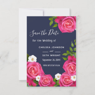 Save The Date Enregistrer la date Midnight Blue & Rose