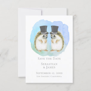 Save The Date Enregistrer la date mignonne Gay Hérisson Couple M