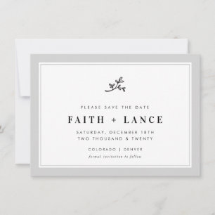 Save The Date ENREGISTRER LA DATE moderne sprig simple bordure g