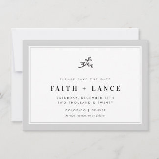 Save The Date ENREGISTRER LA DATE moderne sprig simple bordure g