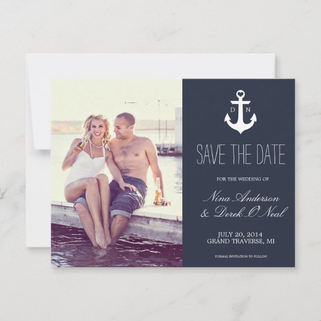 Save The Date Enregistrer La Date Nautique | MARIAGE (Devant)