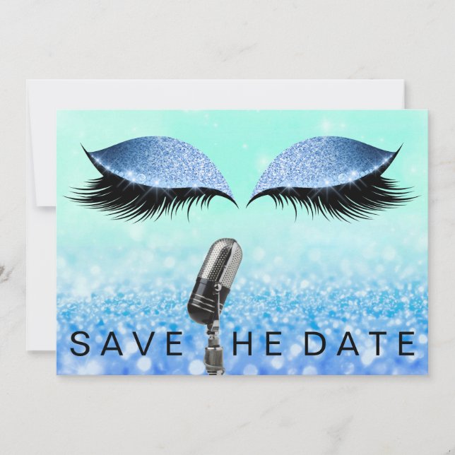 Save The Date Enregistrer La Date Parties scintillant Microphone (Devant)