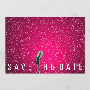 Save The Date Enregistrer la date Parties scintillant rose vif M