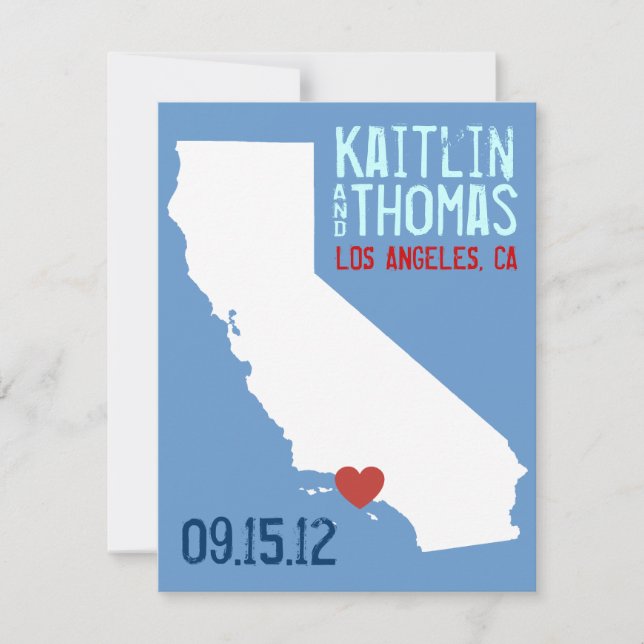 Save The Date Enregistrer la date - Personnalisable - Californie (Devant)