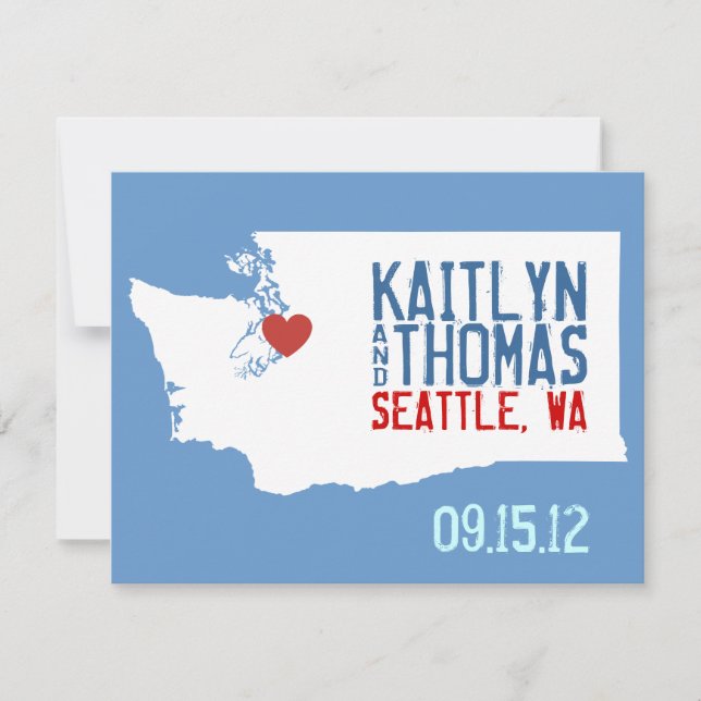 Save The Date Enregistrer la date - Personnalisable - Washington (Devant)