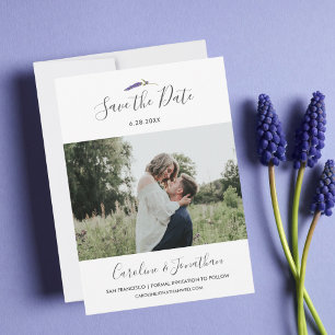 Save The Date Enregistrer la date Photo Plutôt Violet Lavande Fl