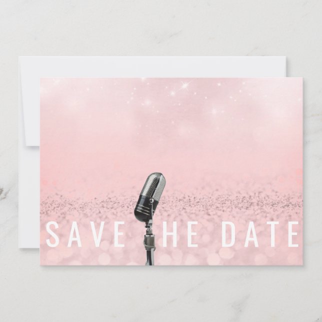 Save The Date Enregistrer la date Pink Blush Rose Parties scinti (Devant)
