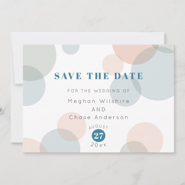 Save The Date Enregistrer la date Points Whimsical Pastel Confet (Devant)