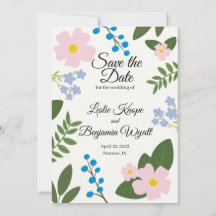Enregistrer la date pour la fleur rose Mariage