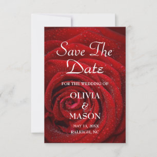 Save The Date Enregistrer la date - Rose rouge texturé