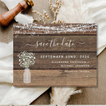 Enregistrer la date Rustic Farmhouse String Lights