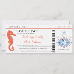 Save The Date Enregistrer la date Seahorse & Starfish Boarding P
