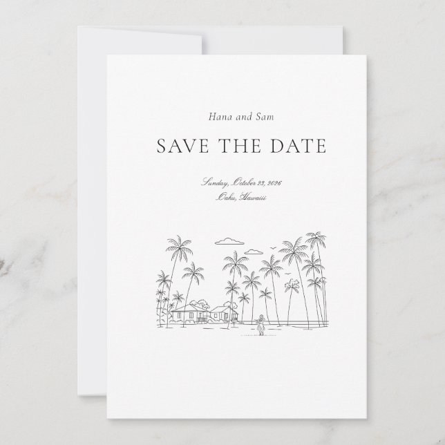 Save The Date Enregistrer la date simple mariage (Devant)