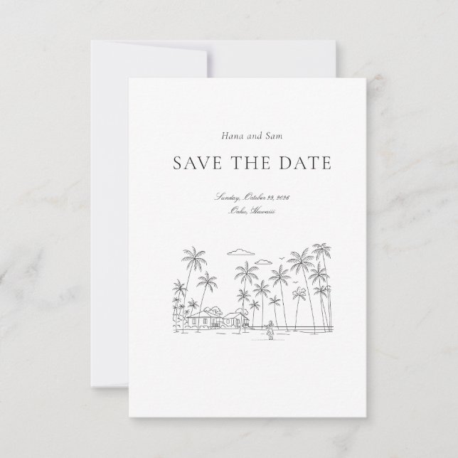Save The Date Enregistrer la date simple mariage (Devant)
