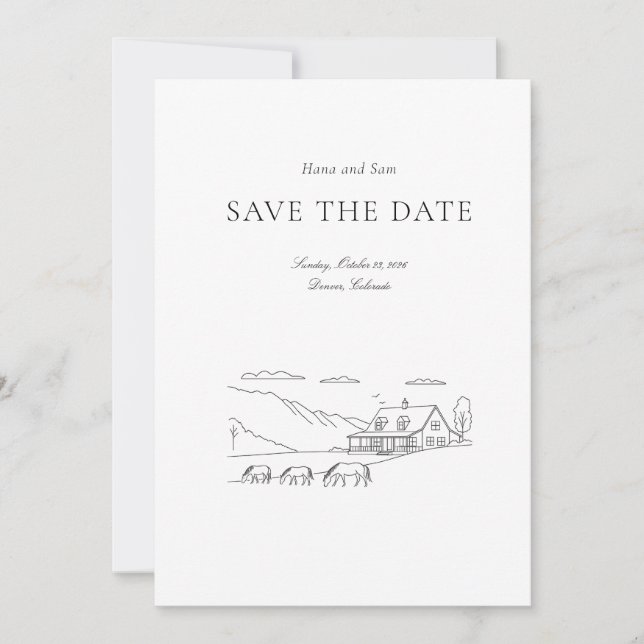 Save The Date Enregistrer la date simple mariage (Devant)