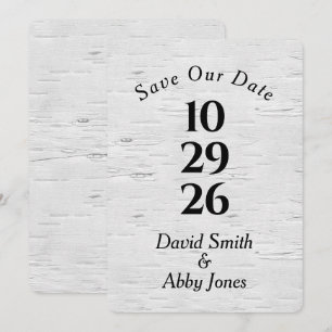 Save The Date Enregistrer la date sur l'arbre de bouleau