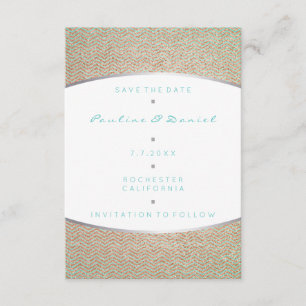 Save The Date Enregistrer La Date Tiffany Ocean Aqua Silver Rose