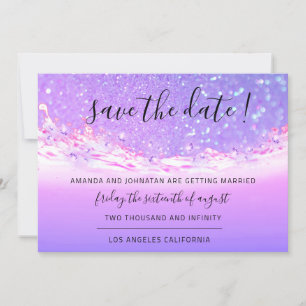 Save The Date Enregistrer La Date Tropical Ocean Rose Waves Purp