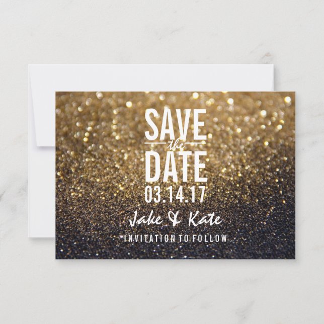 Save The Date Enregistrer la date - Un Nite Gold Lit (Devant)