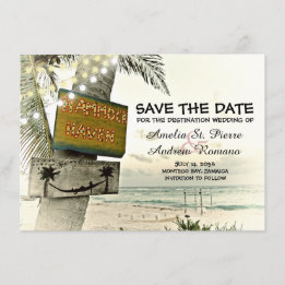 Save The Date Enregistrer la date Vintage Romantic Beach Destina