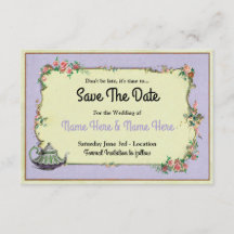 Enregistrer La Date Wonderland Purple Teapot Tea
