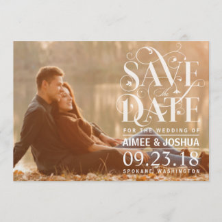 Save The Date Enregistrer la photo de date - Floral Flourish Typ