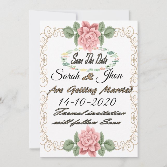 Save The Date Enregistrer l'aimant de date, Personnalisé Enregis (Devant)