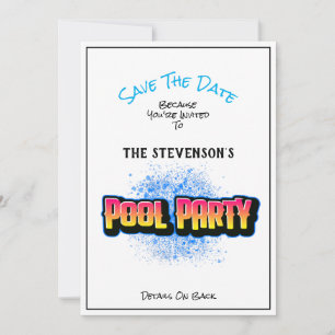Save The Date Enregistrer le blanc de l'invitation du pool de da