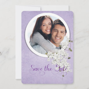 Save The Date enregistrer le cadre à la date ronde sur violet