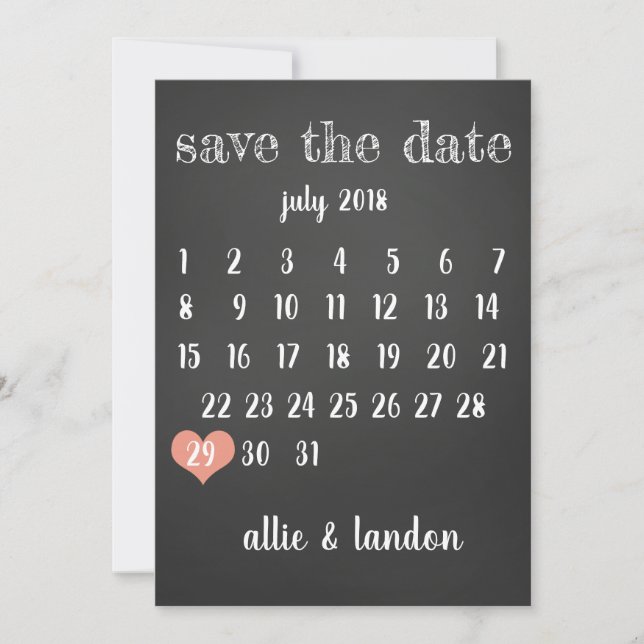 Save The Date Enregistrer Le Calendrier Date (Devant)