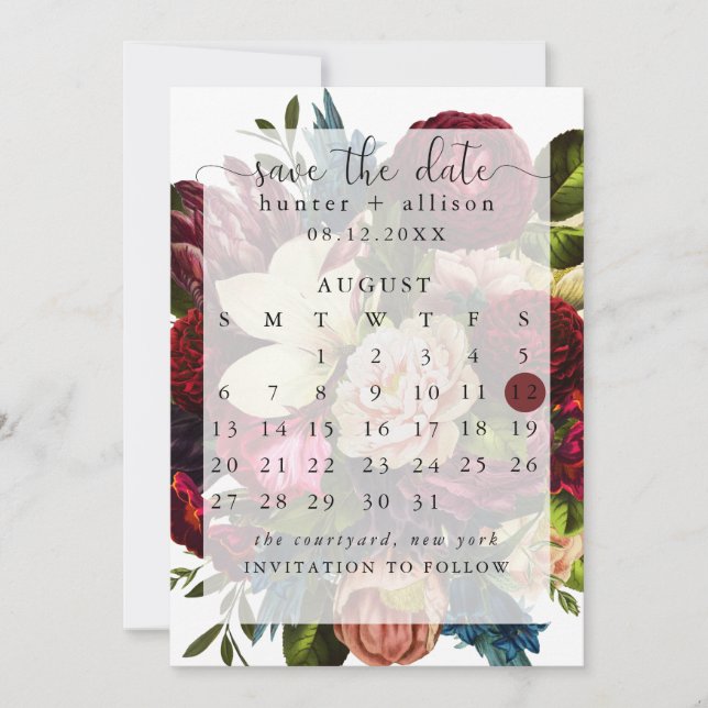 Save The Date Enregistrer Le Calendrier Date (Devant)