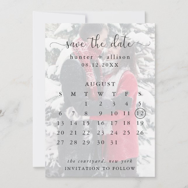 Save The Date Enregistrer Le Calendrier Date (Devant)