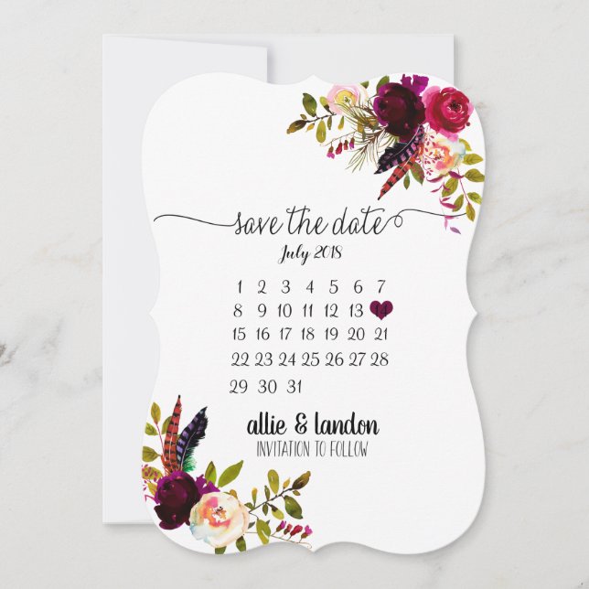 Save The Date Enregistrer Le Calendrier Date (Devant)