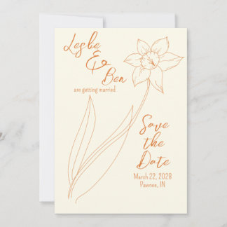 Save The Date Enregistrer le Mariage Dates Daffodil
