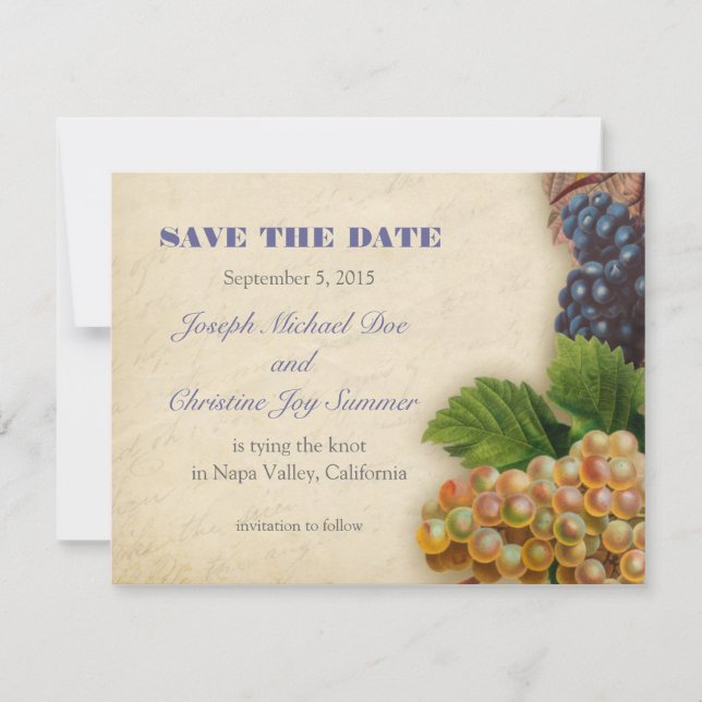 Save The Date Enregistrer le Mariage de la vinerie de destinatio (Devant)