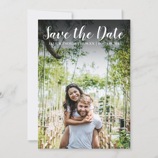 Save The Date Enregistrer le script de date Simple Photo moderne (Devant)