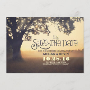 Save The Date Enregistrer l'invitation à la date avec l'arbre et