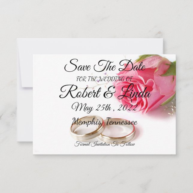 Save The Date Enregistrer L'Invitation Date (Devant)